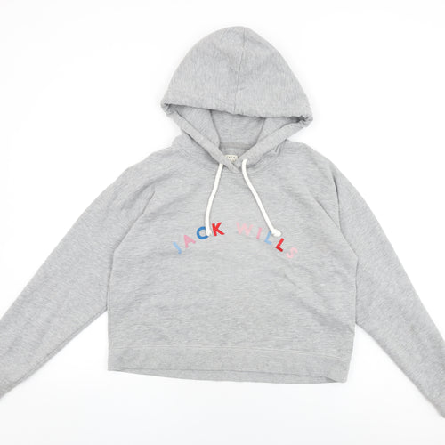 Jack Wills Womens Grey Cotton Pullover Hoodie Size 12 Pullover