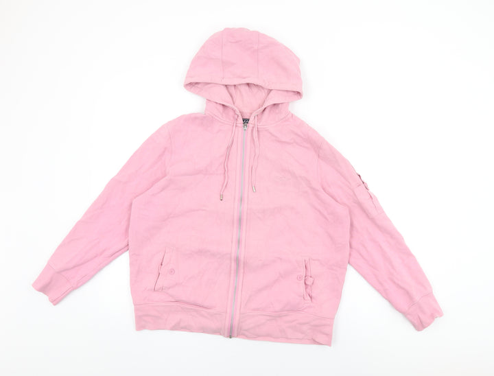 Maine Womens Pink Cotton Full Zip Hoodie Size 16 Zip