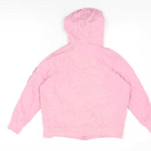 Maine Womens Pink Cotton Full Zip Hoodie Size 16 Zip