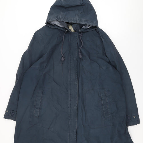 Seasalt Womens Blue Overcoat Coat Size 24 Zip