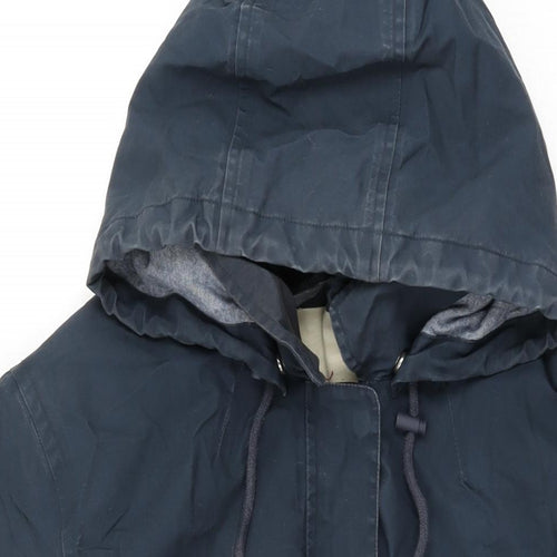 Seasalt Womens Blue Overcoat Coat Size 24 Zip