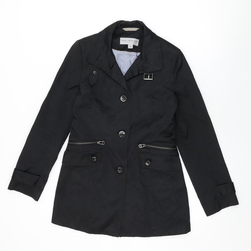 Marc New York Womens Black Overcoat Coat Size XS Button