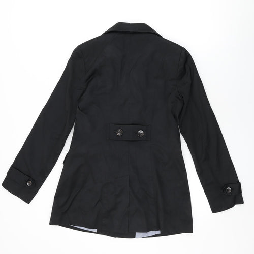 Marc New York Womens Black Overcoat Coat Size XS Button