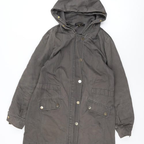 On Parle De Vous Womens Brown Overcoat Coat Size 10 Zip