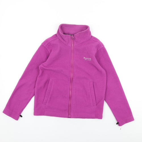 Regatta Girls Purple Polyester Full Zip Sweatshirt Size 7-8 Years Zip