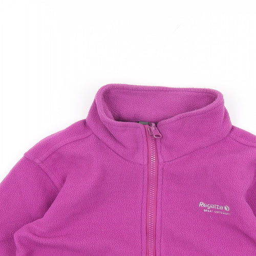 Regatta Girls Purple Polyester Full Zip Sweatshirt Size 7-8 Years Zip