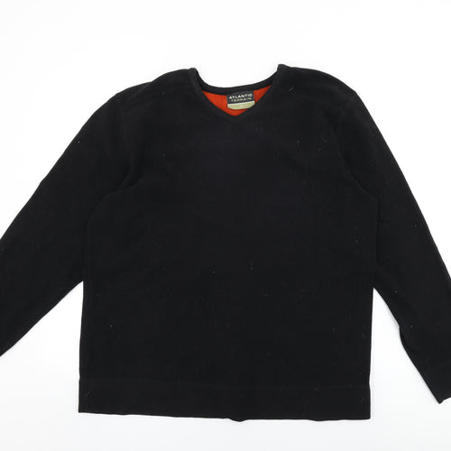 Atlantic Terrain Mens Black Polyester T-Shirt Size L V-Neck