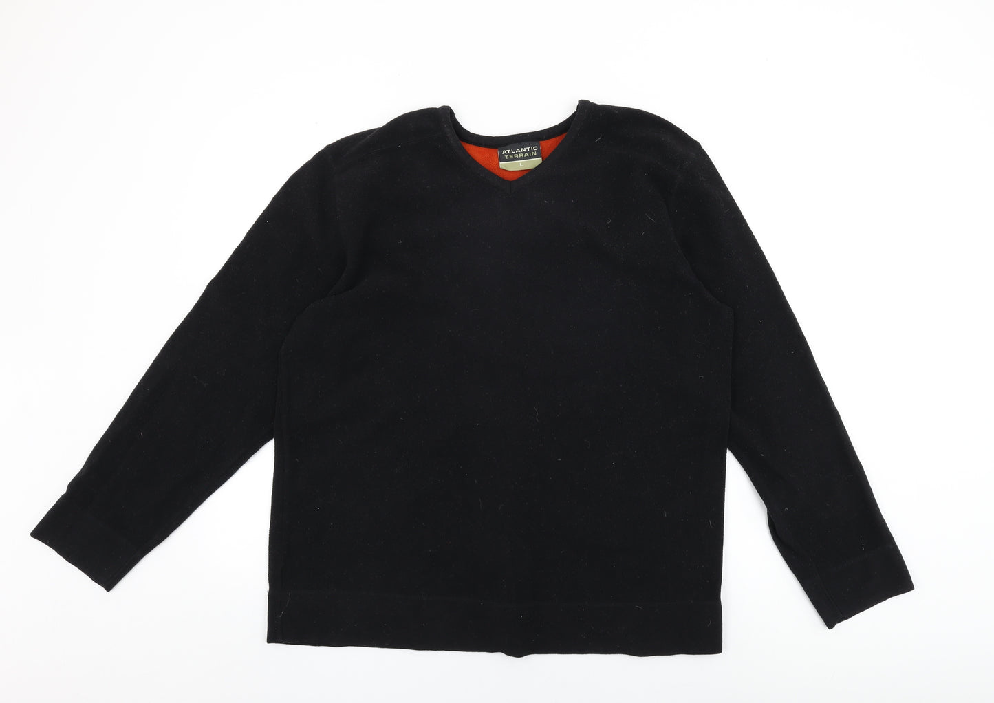 Atlantic Terrain Mens Black Polyester T-Shirt Size L V-Neck
