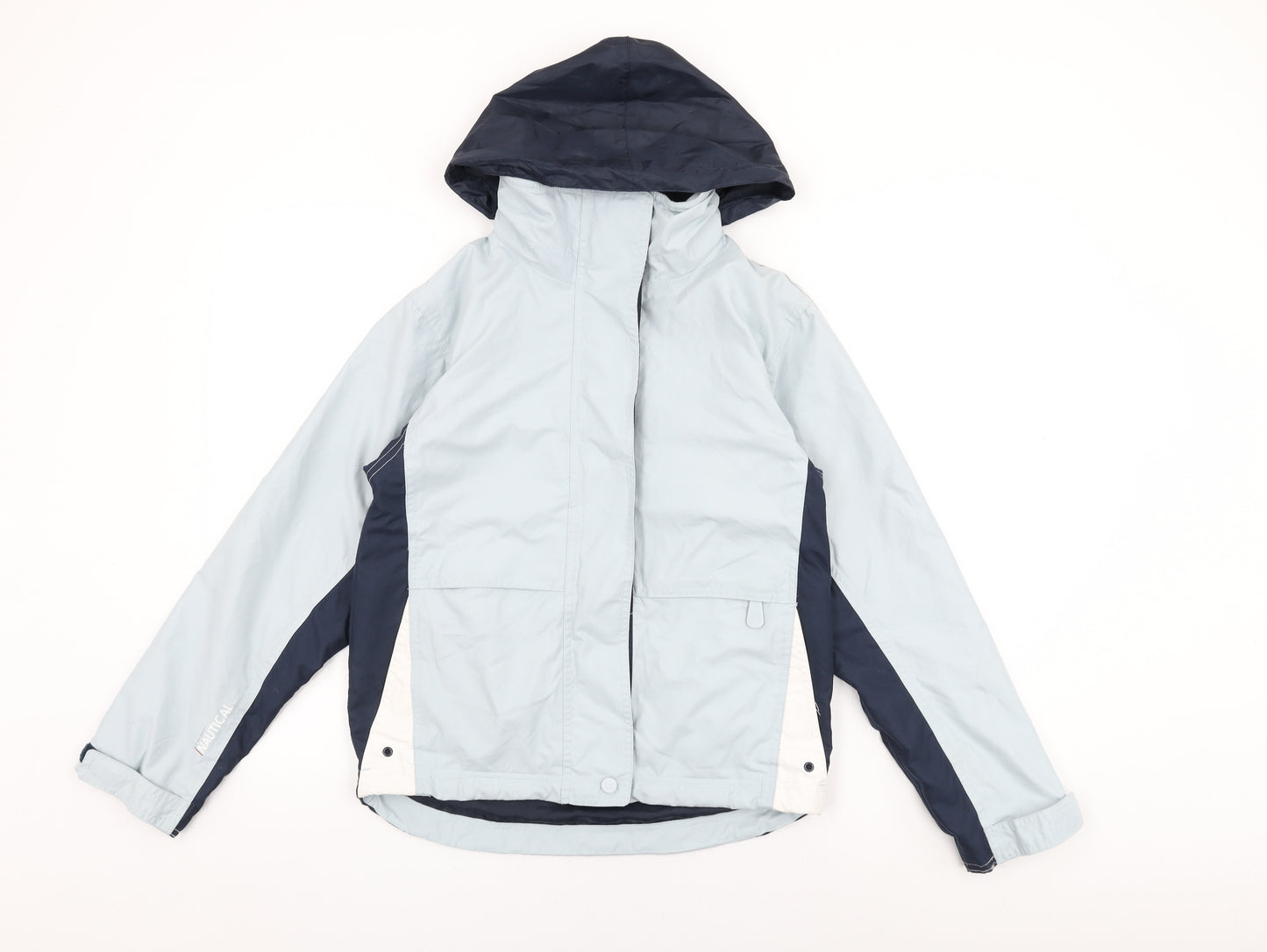 Nautical Womens Blue Rain Coat Coat Size 8 Zip