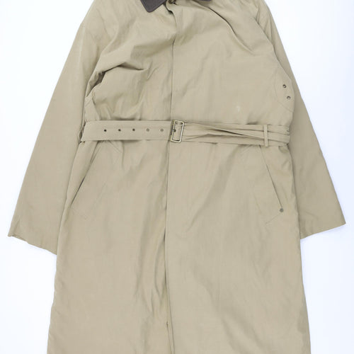 Rainman Mens Beige Overcoat Coat Size 40 Button