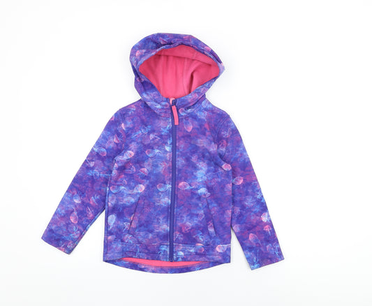 Mountain Warehouse Girls Blue Geometric Jacket Coat Size 5-6 Years Zip