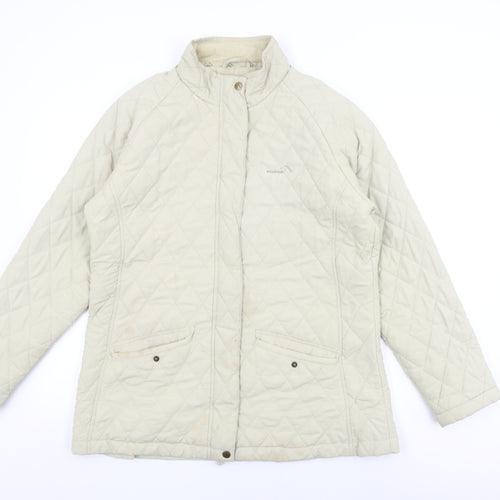 Mountain Life Womens Beige Quilted Coat Size 16 Zip