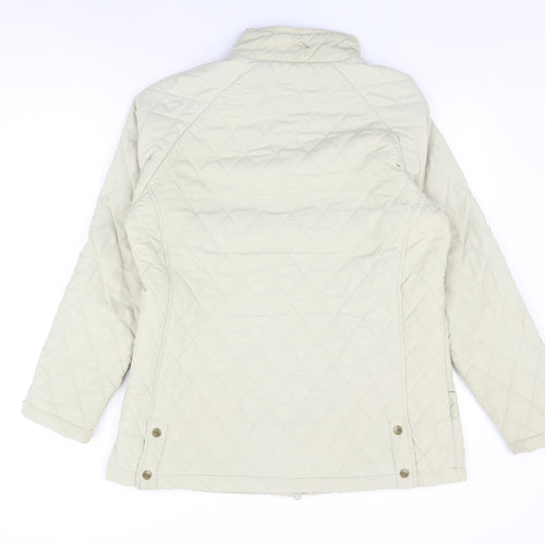 Mountain Life Womens Beige Quilted Coat Size 16 Zip