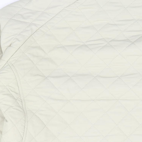 Mountain Life Womens Beige Quilted Coat Size 16 Zip