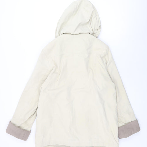 EWM Womens Beige Overcoat Coat Size 14 Zip