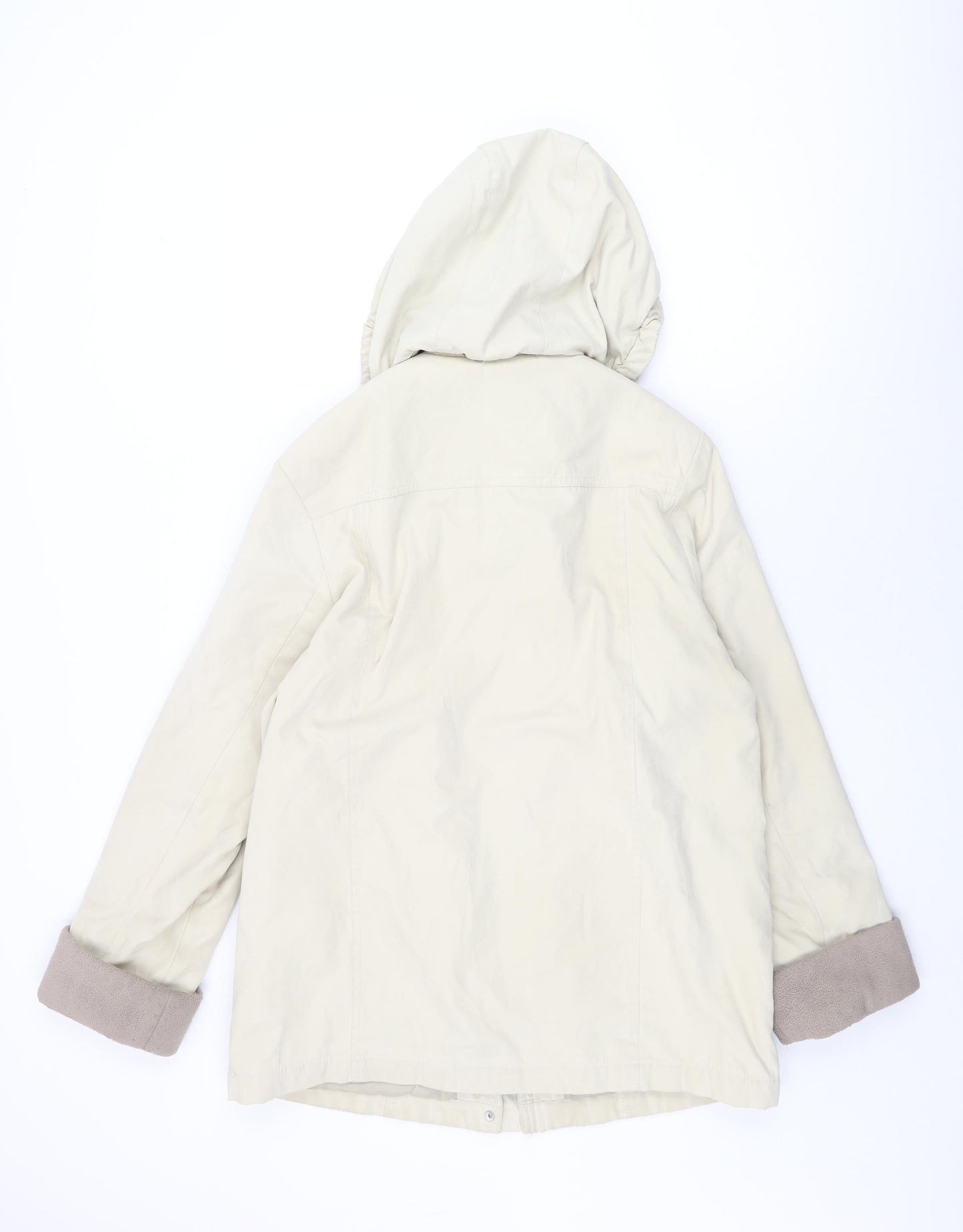 EWM Womens Beige Overcoat Coat Size 14 Zip
