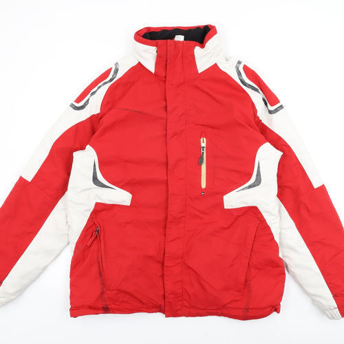 Wed'ze Mens Red Rain Coat Coat Size L Zip