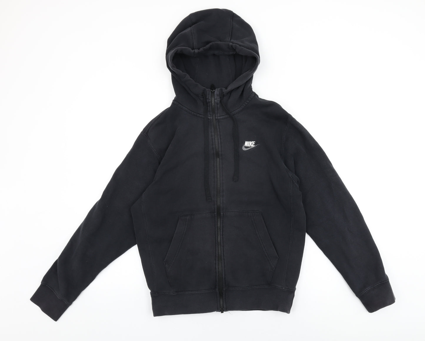 Nike Mens Black Cotton Full Zip Hoodie Size XS