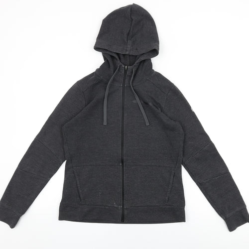 ASICS Womens Black Cotton Full Zip Hoodie Size M Zip