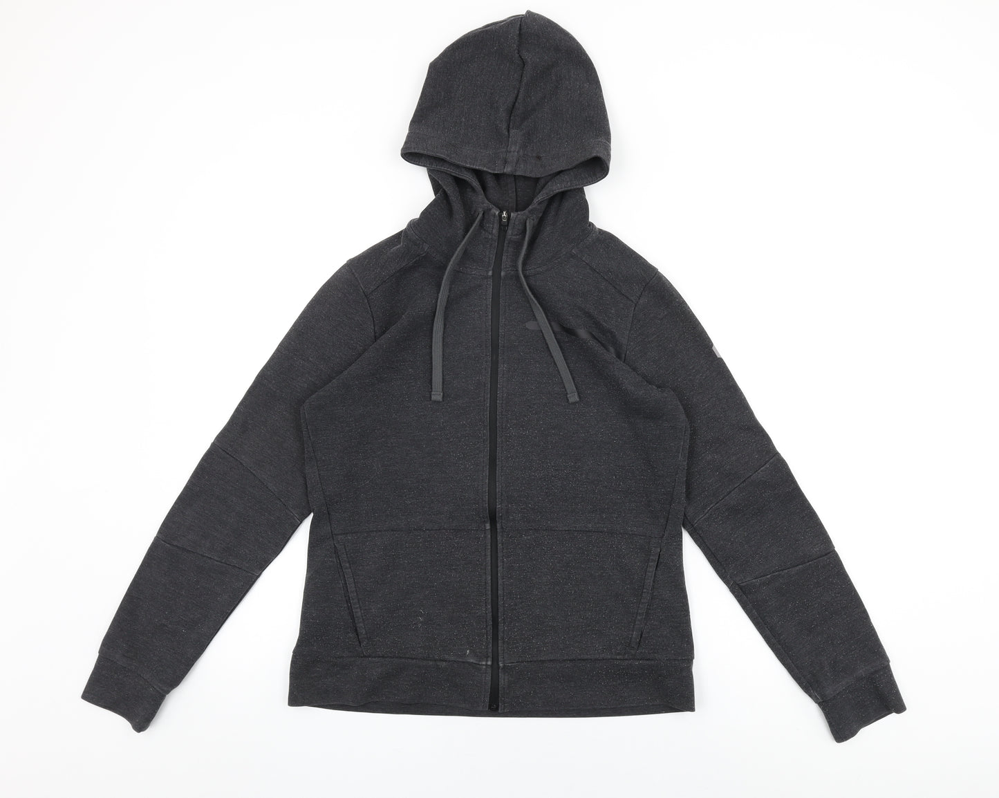 ASICS Womens Black Cotton Full Zip Hoodie Size M Zip