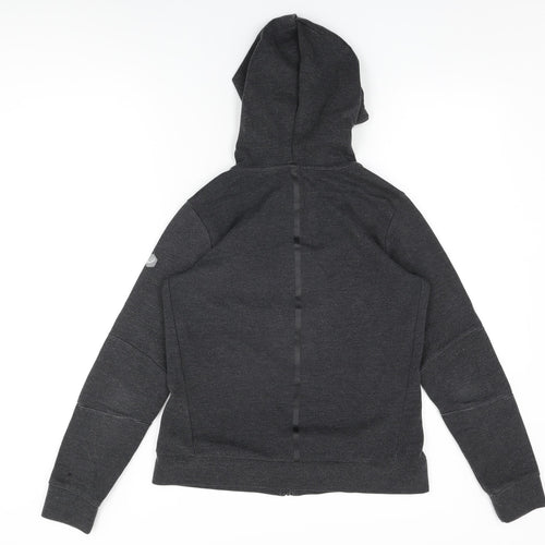 ASICS Womens Black Cotton Full Zip Hoodie Size M Zip