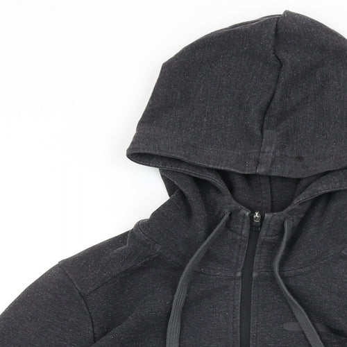 ASICS Womens Black Cotton Full Zip Hoodie Size M Zip