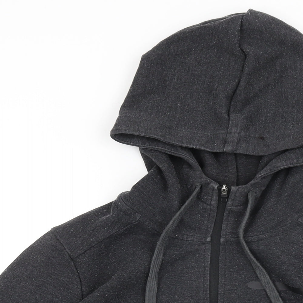 ASICS Womens Black Cotton Full Zip Hoodie Size M Zip