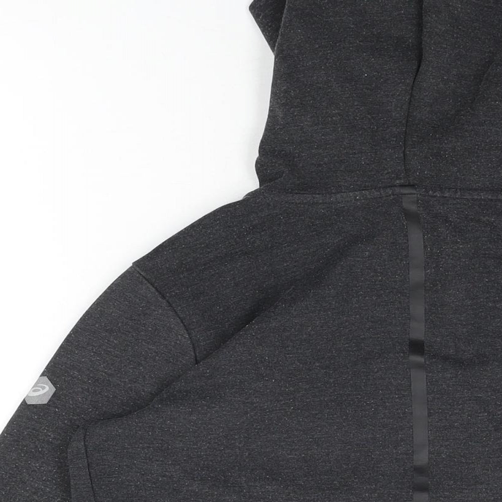 ASICS Womens Black Cotton Full Zip Hoodie Size M Zip