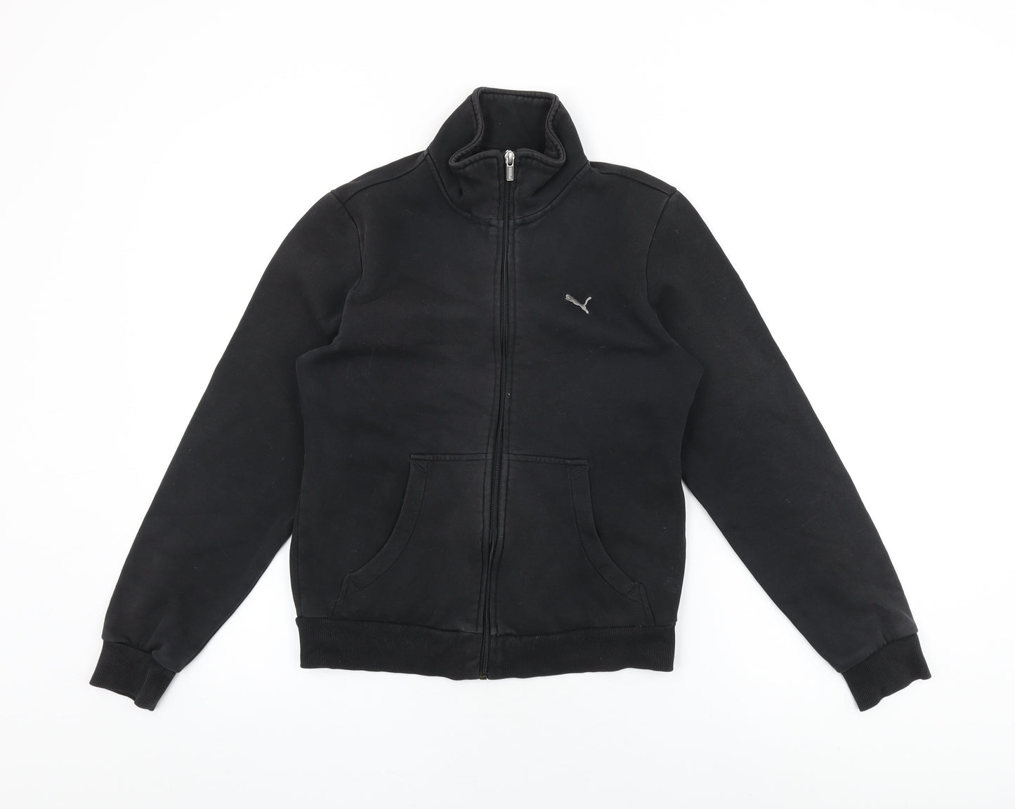 PUMA Womens Black Cotton Full Zip Sweatshirt Size 10 Zip