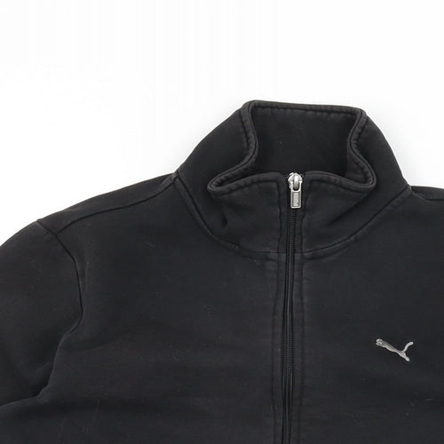 PUMA Womens Black Cotton Full Zip Sweatshirt Size 10 Zip