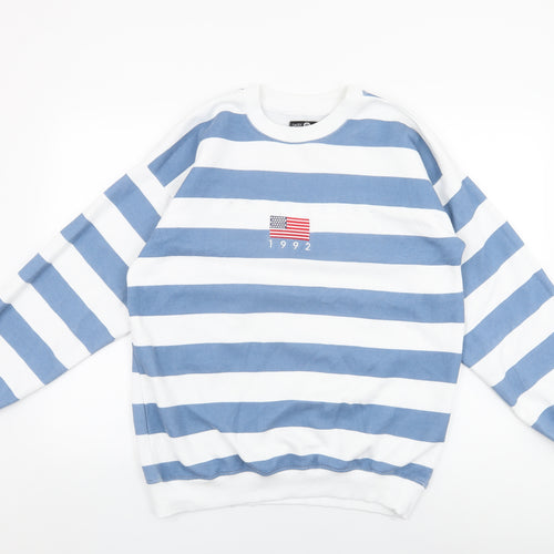 Daisy Street Womens White Striped Cotton Pullover Sweatshirt Size 8 Pullover - Los Angeles