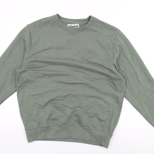 The Stronghold Mens Green Cotton Pullover Sweatshirt Size M
