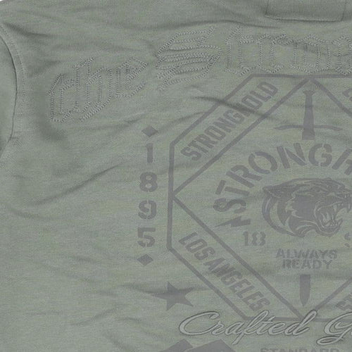 The Stronghold Mens Green Cotton Pullover Sweatshirt Size M