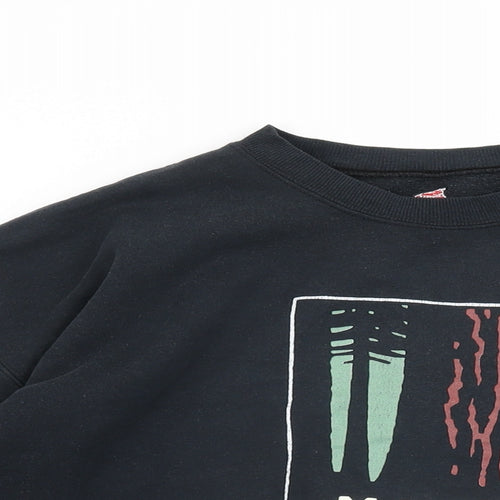 Hanes Mens Black Cotton Pullover Sweatshirt Size L - Muir Woods