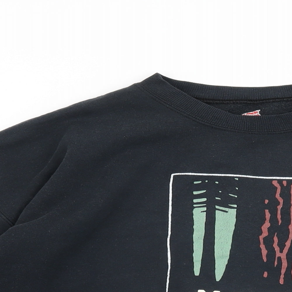 Hanes Mens Black Cotton Pullover Sweatshirt Size L - Muir Woods