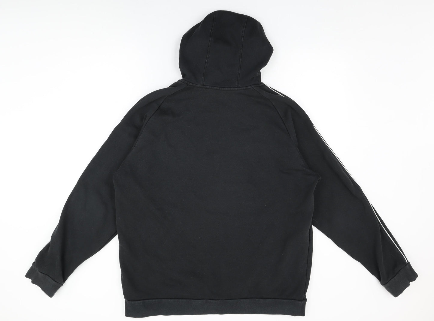 adidas Mens Black Cotton Pullover Hoodie Size XL