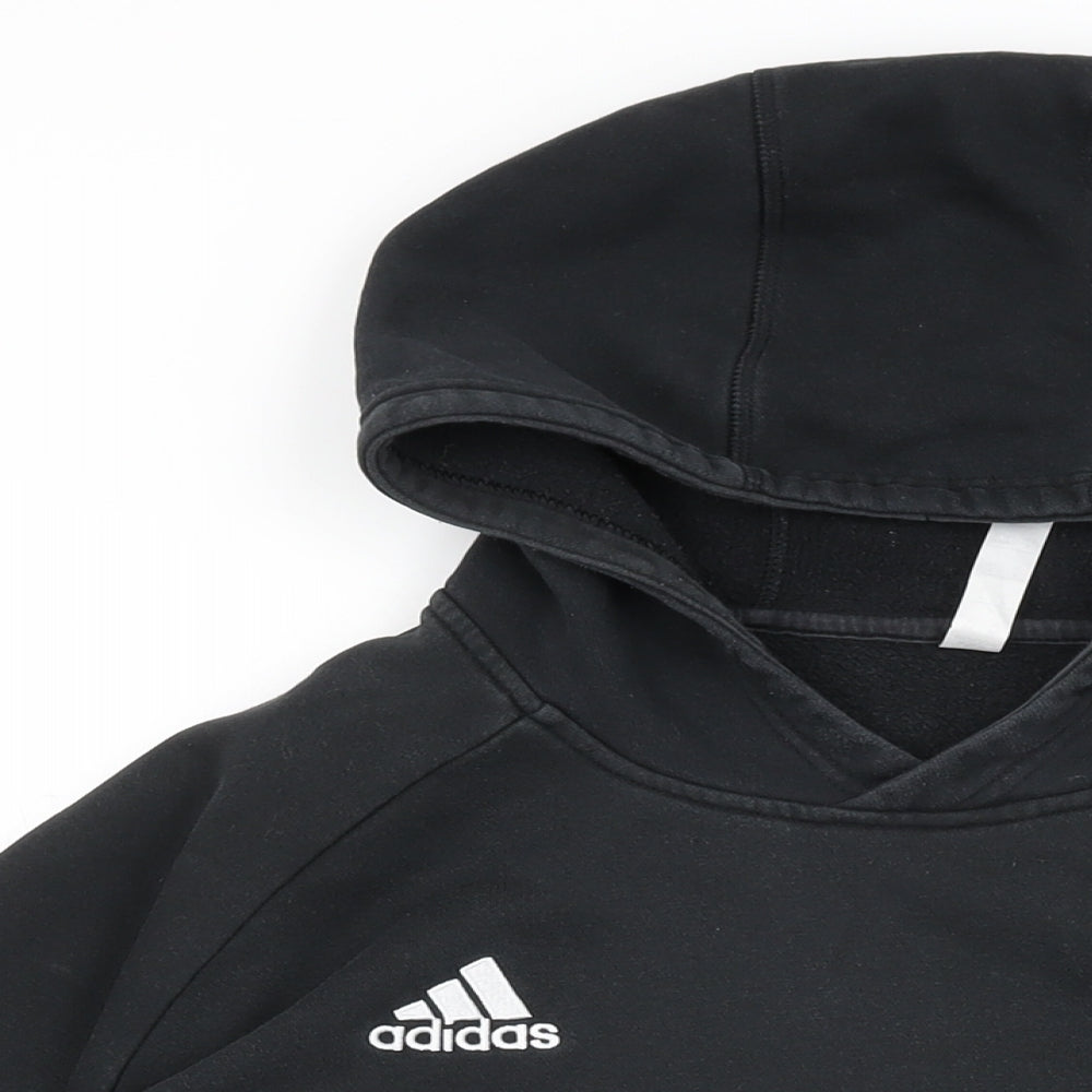 adidas Mens Black Cotton Pullover Hoodie Size XL
