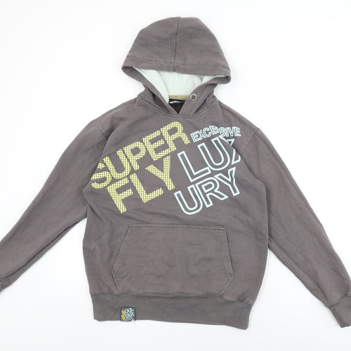 SuperFly Womens Grey Cotton Pullover Hoodie Size S Pullover - Superfly Luxury