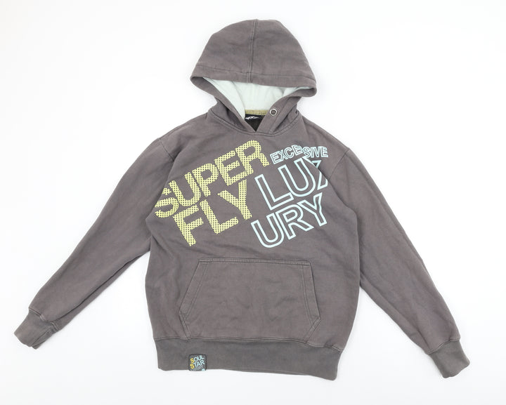 SuperFly Womens Grey Cotton Pullover Hoodie Size S Pullover - Superfly Luxury