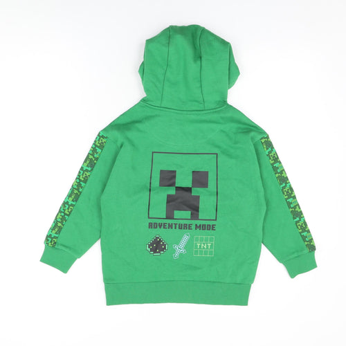 Minecraft Boys Green Cotton Pullover Hoodie Size 9-10 Years Pullover - Adventure Is An Attitude, Minecraft Print