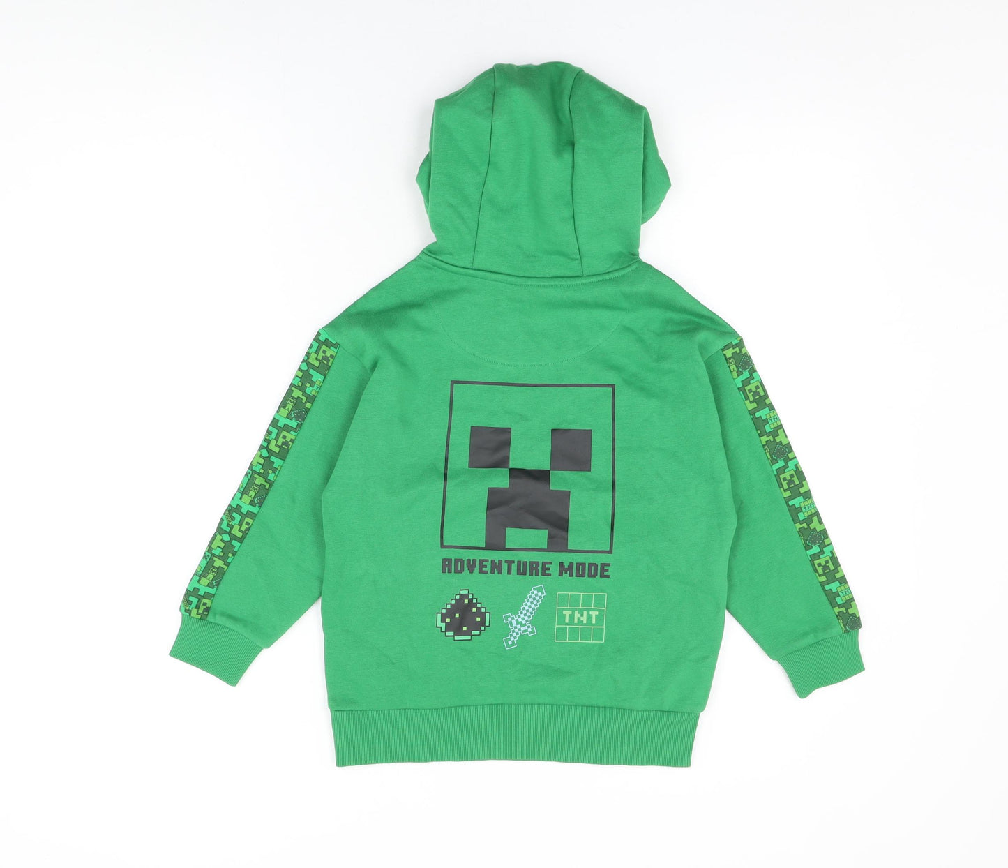 Minecraft Boys Green Cotton Pullover Hoodie Size 9-10 Years Pullover - Adventure Is An Attitude, Minecraft Print
