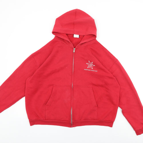 Garland Sport Womens Red Cotton Full Zip Hoodie Size L Zip - Martha's Vineyard