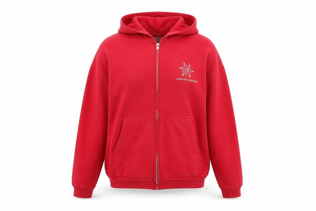 Garland Sport Womens Red Cotton Full Zip Hoodie Size L Zip - Martha's Vineyard