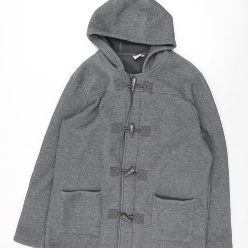Cotton Traders Womens Grey Overcoat Coat Size L Button