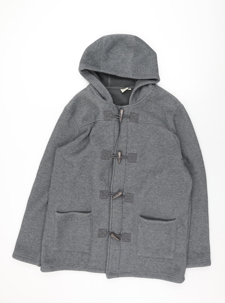 Cotton Traders Womens Grey Overcoat Coat Size L Button