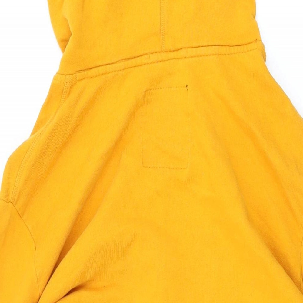 Superdry Mens Yellow Cotton Pullover Hoodie Size L - Superdry Logo