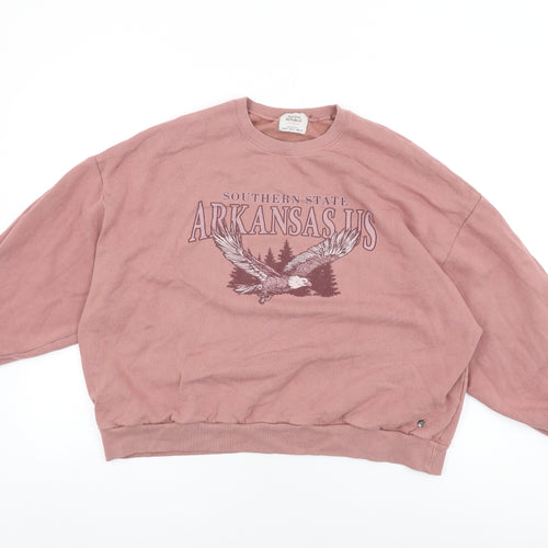 Pacific Republic Womens Pink Cotton Pullover Sweatshirt Size S Pullover - Southern State, Arkansas US