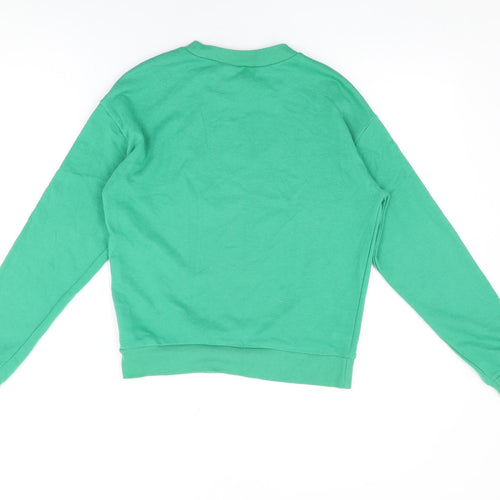 H&M Womens Green Cotton Pullover Sweatshirt Size XS Pullover - Mickey Mouse