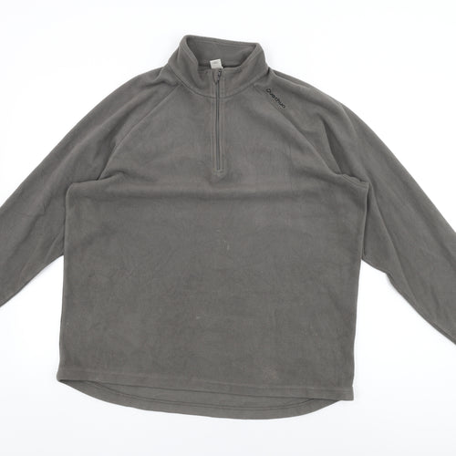 DECATHLON Womens Grey Polyester Pullover Sweatshirt Size XL Zip