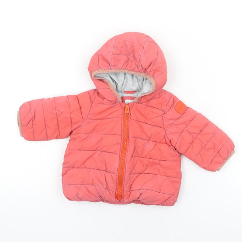 Gap Baby Pink Puffer Jacket Coat Size 0-3 Months Zip